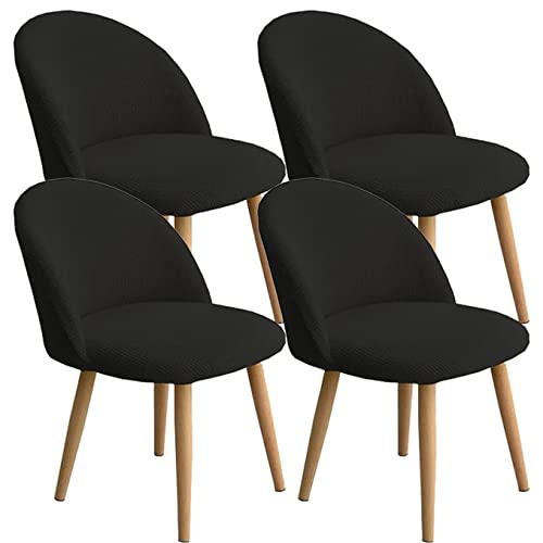 ABZDUNG 4/6 Stück Stretch-Stuhlhussen mit Rückenlehne, Elegante Schonbezüge for Esszimmer- und Bürostühle, waschbarer Jacquard-Stuhlbezug mit runder Rückenlehne(C,4PCS) von ABZDUNG