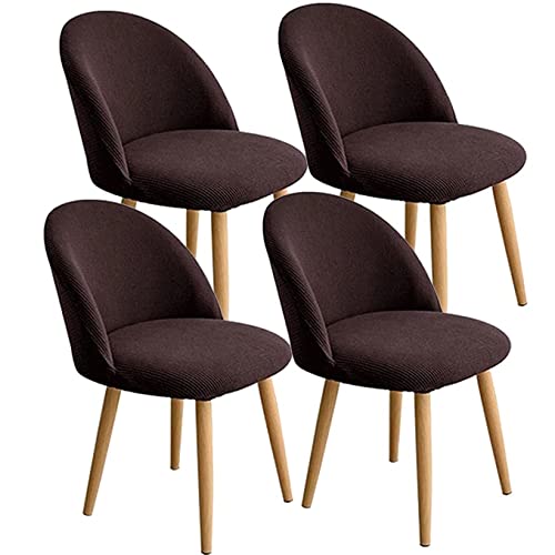 ABZDUNG 4/6 Stück Stretch-Stuhlhussen mit Rückenlehne, Elegante Schonbezüge for Esszimmer- und Bürostühle, waschbarer Jacquard-Stuhlbezug mit runder Rückenlehne(F,6PCS) von ABZDUNG