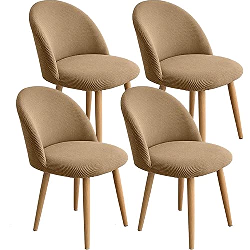 ABZDUNG 4/6 Stück Stretch-Stuhlhussen mit Rückenlehne, Elegante Schonbezüge for Esszimmer- und Bürostühle, waschbarer Jacquard-Stuhlbezug mit runder Rückenlehne(N,4PCS) von ABZDUNG