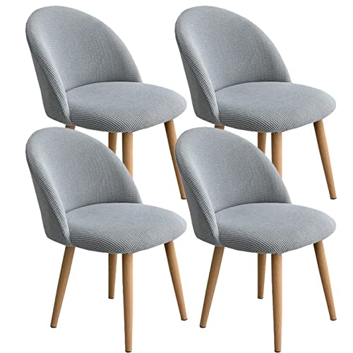 ABZDUNG 4/6 Stück Stretch-Stuhlhussen mit Rückenlehne, Elegante Schonbezüge for Esszimmer- und Bürostühle, waschbarer Jacquard-Stuhlbezug mit runder Rückenlehne(P,4PCS) von ABZDUNG