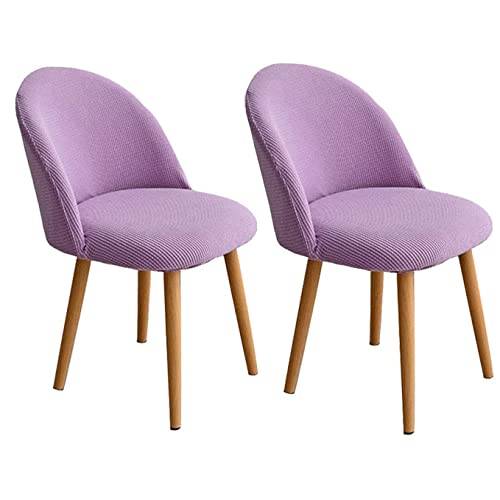 ABZDUNG 4/6 Stück Stretch-Stuhlhussen mit Rückenlehne, Elegante Schonbezüge for Esszimmer- und Bürostühle, waschbarer Jacquard-Stuhlbezug mit runder Rückenlehne(Q,2PCS) von ABZDUNG