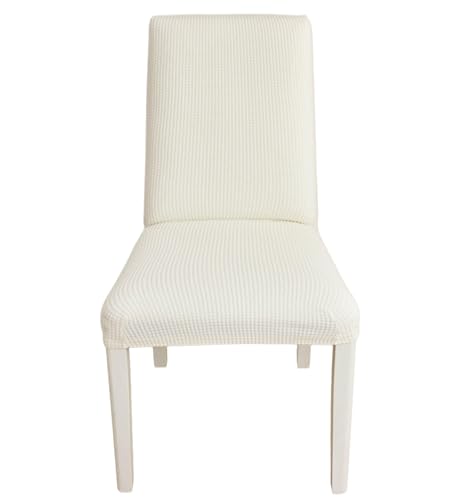 ABZDUNG 4-teilige Stuhlhussen mit Rückenlehne, Stretch-Stuhlbezug, Schonbezug, Bankettstuhl-Sitzbezug, Besteckset for Hochzeitszeremonien(Bianco Latte,4 Pezzi) von ABZDUNG