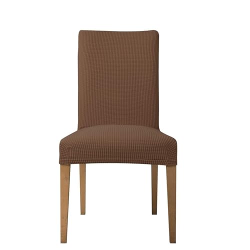 ABZDUNG 4-teilige Stuhlhussen mit Rückenlehne, Stretch-Stuhlbezug, Schonbezug, Bankettstuhl-Sitzbezug, Besteckset for Hochzeitszeremonien(Caffè,6 Pezzi) von ABZDUNG