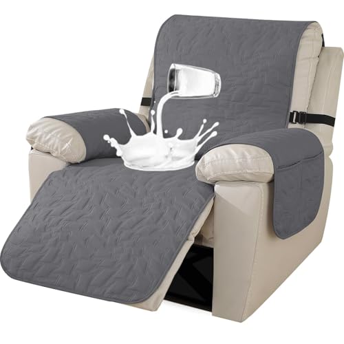 ABZDUNG Bezug for 1-Sitzer-Relaxsessel, Sesselbezug mit Armlehnen, Bezug for 1-Sitzer-Sessel mit Armlehnen, Sesselbezug mit Gummiband, Bezug for Liegesofa(Grigio Chiaro,59 cm) von ABZDUNG