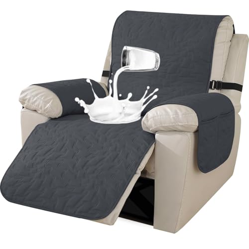 ABZDUNG Bezug for 1-Sitzer-Relaxsessel, Sesselbezug mit Armlehnen, Bezug for 1-Sitzer-Sessel mit Armlehnen, Sesselbezug mit Gummiband, Bezug for Liegesofa(Grigio Scuro,59 cm) von ABZDUNG