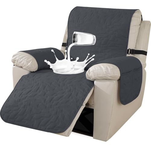 ABZDUNG Bezug for 1-Sitzer-Relaxsessel, Sesselbezug mit Armlehnen, Bezug for 1-Sitzer-Sessel mit Armlehnen, Sesselbezug mit Gummiband, Bezug for Liegesofa(Grigio Scuro,72 cm) von ABZDUNG