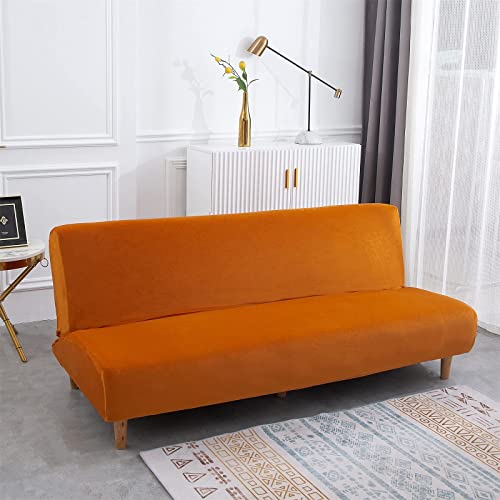 ABZDUNG Bezug for Schlafsofa ohne Armlehnen: Weicher und hochdehnbarer Bezug for Schlafsofa ohne Armlehnen aus Samt, Schutzhülle for 2-3-Sitzer-Klappschlafsofa (Gelb gepunktet)(1) von ABZDUNG