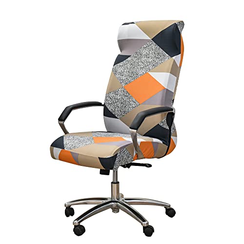 ABZDUNG Bürostuhlbezug Stretch Computerstuhlbezug Drehstuhlbezug Bedruckter Bürostuhlbezug Stretch(Cubo Di Rubik,M) von ABZDUNG