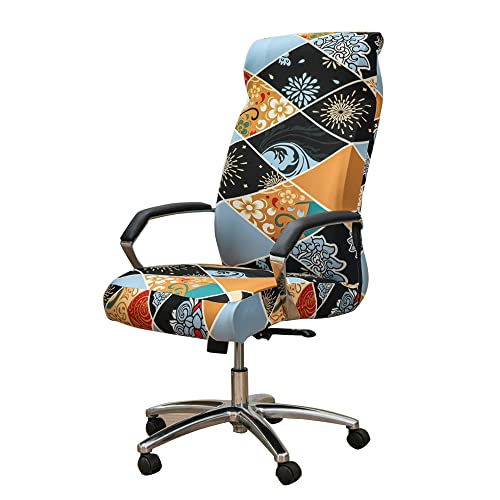 ABZDUNG Bürostuhlbezug Stretch Computerstuhlbezug Drehstuhlbezug Bedruckter Bürostuhlbezug Stretch(Fiori,M) von ABZDUNG