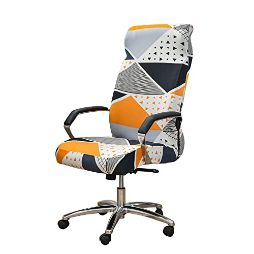 ABZDUNG Bürostuhlbezug Stretch Computerstuhlbezug Drehstuhlbezug Bedruckter Bürostuhlbezug Stretch(Moda Triangolare,L) von ABZDUNG