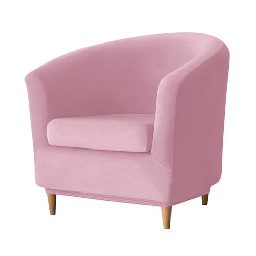 ABZDUNG Chesterfield 1-Sitzer Samt-Sessel-Schonbezüge 2-teilig Stretch Tullsta Club Cocktail-Sessel-Bezug Dunkelgrau(Rosa) von ABZDUNG