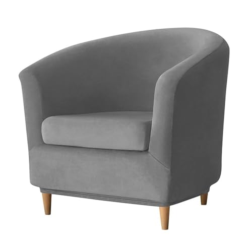 ABZDUNG Chesterfield Sesselbezug 1 Sitzer Samt Sesselbezüge 2 Stück Stretch Sesselbezug von Tullsta Club Cocktailsesselbezug(Dark Grey) von ABZDUNG