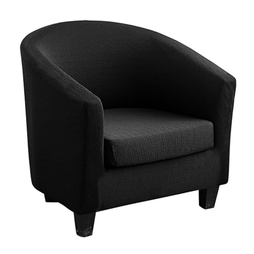 ABZDUNG Chesterfield Sesselbezug 2 Stück 1 Sitzer Stretch Sesselhussen for Tullsta Stühle Cocktail Sesselbezug(Black) von ABZDUNG