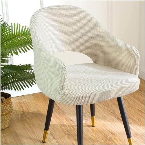 ABZDUNG Computerstuhlbezug, Bürostuhlbezug, Stretch mit Armlehnen, 1/2/4 Stück, Esszimmerstuhlbezug, Wohnzimmer-Schreibtischstuhlbezug mit Rückenlehne, wasserdichter Sessel(Beige,4pcs) von ABZDUNG