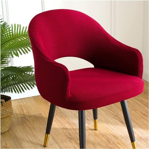 ABZDUNG Computerstuhlbezug, Bürostuhlbezug, Stretch mit Armlehnen, 1/2/4 Stück, Esszimmerstuhlbezug, Wohnzimmer-Schreibtischstuhlbezug mit Rückenlehne, wasserdichter Sessel(Dark Red,4pcs) von ABZDUNG