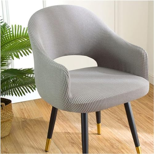 ABZDUNG Computerstuhlbezug, Bürostuhlbezug, Stretch mit Armlehnen, 1/2/4 Stück, Esszimmerstuhlbezug, Wohnzimmer-Schreibtischstuhlbezug mit Rückenlehne, wasserdichter Sessel(Light Gray,4pcs) von ABZDUNG