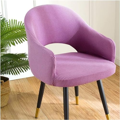 ABZDUNG Computerstuhlbezug, Bürostuhlbezug, Stretch mit Armlehnen, 1/2/4 Stück, Esszimmerstuhlbezug, Wohnzimmer-Schreibtischstuhlbezug mit Rückenlehne, wasserdichter Sessel(Purple,6pcs) von ABZDUNG
