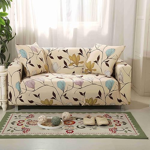 ABZDUNG Hochelastische Sofabezüge for 1/2/3/4-Sitzer, 3D-Kuhblumen-Motiv, weich, elastisch, rutschfest, waschbar, universeller Couch-Sofabezug for Kinder, Haustiere, Wohnzimmer(Classical,1-Seater) von ABZDUNG