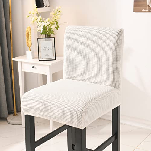 ABZDUNG Hocker-Stuhlhussen Stuhlhussen Niedriglehner-Esszimmerstuhlhussen Stretch-Barstuhlhussen(Bianco,4 Pezzi) von ABZDUNG
