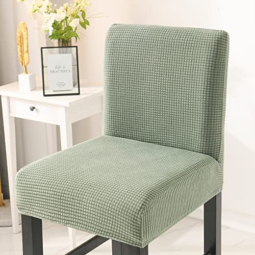 ABZDUNG Hockerbezüge Stuhlbezüge Bezüge for Esszimmerstühle mit niedriger Rückenlehne Stretch-Barstuhlbezüge(Verde Matcha,6 Pezzi) von ABZDUNG