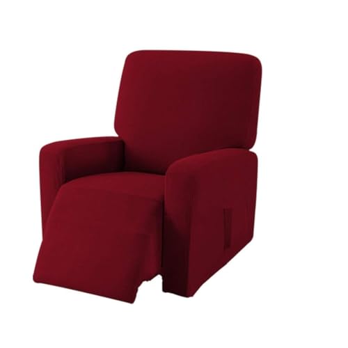 ABZDUNG Jacquard Sesselbezug, Sesselhusse, Chivas Relaxsessel Sitzbezug Relax Komplett Stretch mit Taschen(Vino Rosso) von ABZDUNG