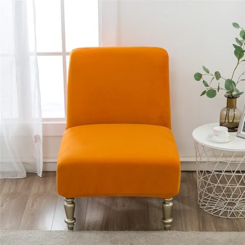 ABZDUNG Luxury Velvet Armless Chair Slipcovers Accent Chair Covers, Stretch Removable Washable Slipper Chair Cover Modern Furniture Protector for Dining Living Room Hotel Bedroom(Ginger Yellow) von ABZDUNG