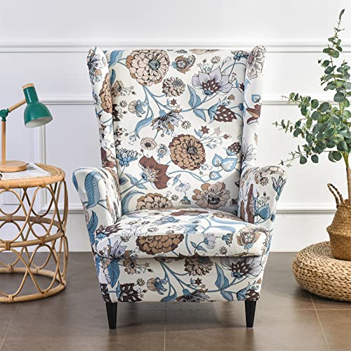 ABZDUNG Ohrensessel-Bezüge – Superweicher Stretch-Ohrensessel-Schonbezug, Ohrensessel-Bezug, 2-teiliges Set, Sesselbezüge, Möbelschutz for Wohnzimmer, Schlafzimmer, Hotel(Autumn Daisy) von ABZDUNG