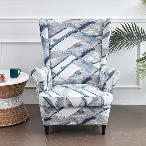 ABZDUNG Ohrensesselbezug, 2-teilig, Stretch-Ohrensessel-Schonbezüge, Sessel-Sofa-Schonbezug, superweicher Stoff, Möbelschutz for Wohnzimmer, Schlafzimmer, Hotel(Polyester Style B1) von ABZDUNG