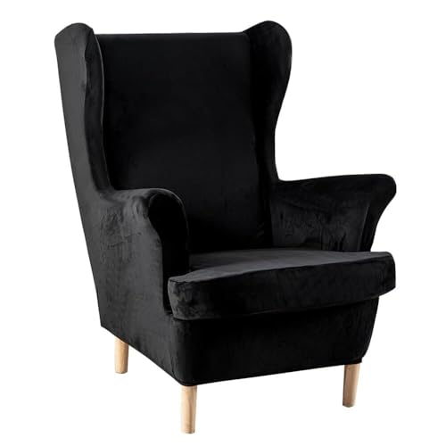 ABZDUNG Ohrensesselbezug Sesselbezug for Ohrensessel Bezüge Sesselbezüge Sesselhussen Ohrensessel Schutzhüllen(Black) von ABZDUNG