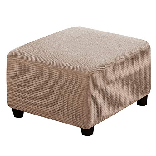 ABZDUNG Quadratische Pouf-Bezüge, Stretch, quadratischer Ottoman-Bezug, Hocker-Bezug, quadratischer Fußhocker-Bezug, Hocker-Bezug, Fußhocker-Bezug(Cachi) von ABZDUNG