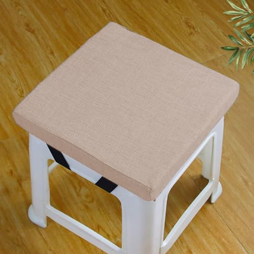 ABZDUNG Quadratisches Stuhlpolster mit Rutschfester Schnalle for Esszimmerstühle, Hocker, Garten/Innenbereich/Haus/Küche(Beige,35x35x3cm) von ABZDUNG