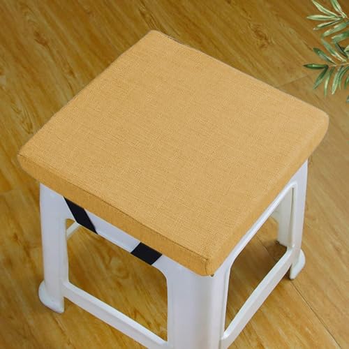 ABZDUNG Quadratisches Stuhlpolster mit Rutschfester Schnalle for Esszimmerstühle, Hocker, Garten/Innenbereich/Haus/Küche(Giallo,25x25x3cm) von ABZDUNG