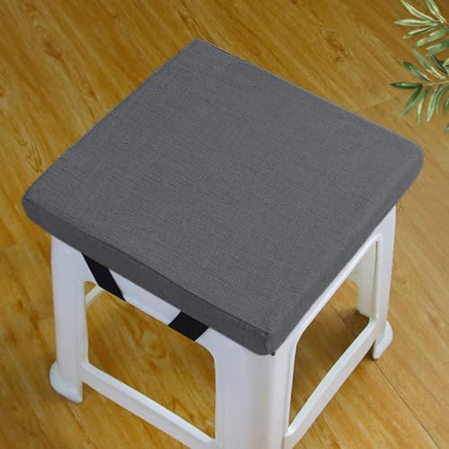 ABZDUNG Quadratisches Stuhlpolster mit Rutschfester Schnalle for Esszimmerstühle, Hocker, Garten/Innenbereich/Haus/Küche(Grigio Scuro,25x25x3cm) von ABZDUNG