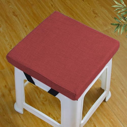 ABZDUNG Quadratisches Stuhlpolster mit Rutschfester Schnalle for Esszimmerstühle, Hocker, Garten/Innenbereich/Haus/Küche(Rosso,25x25x3cm) von ABZDUNG