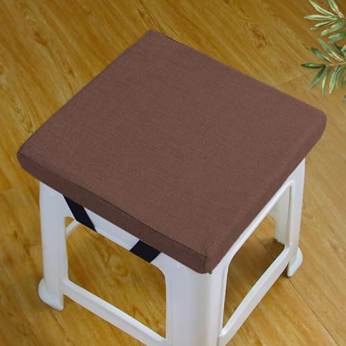 ABZDUNG Quadratisches Stuhlpolster mit Rutschfester Schnalle for Esszimmerstühle, Hocker, Garten/Innenbereich/Haus/Küche(Rosso Marrone,25x25x3cm) von ABZDUNG