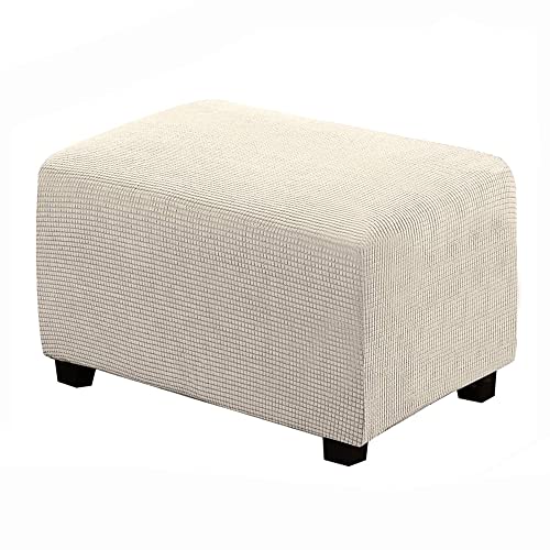 ABZDUNG Rechteckiger Pouf-Bezug, Fußhocker-Bezug, Hocker-Bezug, Pouf-Bezug, rechteckiger Fußhocker-Bezug(Beige,X-Large) von ABZDUNG