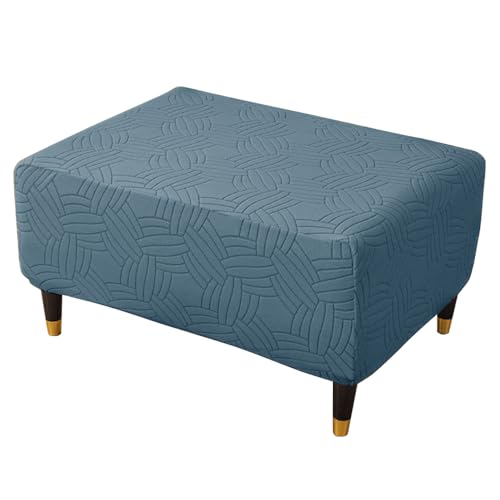 ABZDUNG Rechteckiger Pouf-Bezug Rechteckiger Fußhocker-Bezug Ottoman-Bezug Fußhocker-Bezug(Blu,Medium) von ABZDUNG
