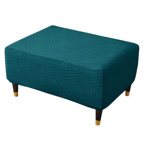 ABZDUNG Rechteckiger Pouf-Bezug Rechteckiger Fußhocker-Bezug Ottoman-Bezug Fußhocker-Bezug(Bluestone,Medium) von ABZDUNG