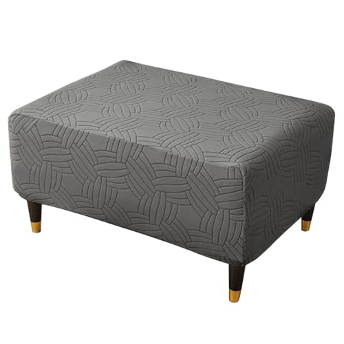 ABZDUNG Rechteckiger Pouf-Bezug Rechteckiger Fußhocker-Bezug Ottoman-Bezug Fußhocker-Bezug(Grigio,Small) von ABZDUNG