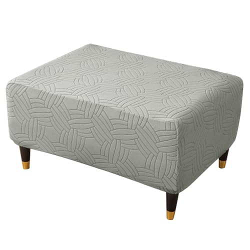 ABZDUNG Rechteckiger Pouf-Bezug Rechteckiger Fußhocker-Bezug Ottoman-Bezug Fußhocker-Bezug(Grigio Chiaro,S+) von ABZDUNG