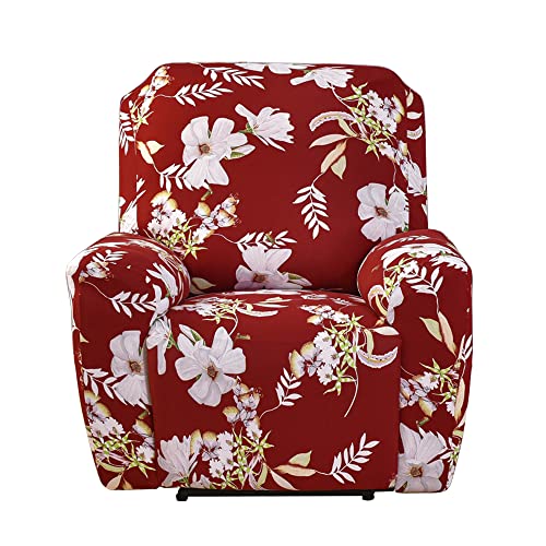 ABZDUNG Relaxsesselhussen 4 Stück Relaxsesselhussen 1 Sitzer Relaxsesselhussen Relaxsesselhussen Blumenmeer(Rosso Stile Corte) von ABZDUNG
