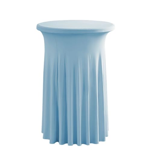 ABZDUNG Runde Cocktail-Tischdecken, Spandex-Cocktail-Tischdecke, Cocktail-Tischdecke, Bistro-Tischdecke, Hochzeitstischrock for Partys, Bars, Hochzeiten(Azzurro,80x110cm) von ABZDUNG