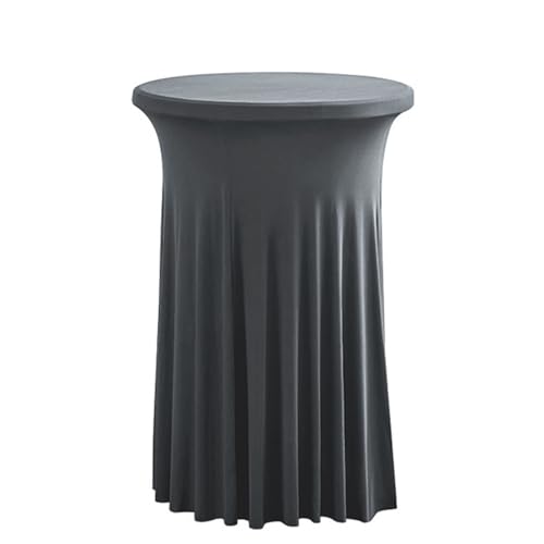 ABZDUNG Runde Cocktail-Tischdecken, Spandex-Cocktail-Tischdecke, Cocktail-Tischdecke, Bistro-Tischdecke, Hochzeitstischrock for Partys, Bars, Hochzeiten(Grigio Scuro,80x110cm) von ABZDUNG