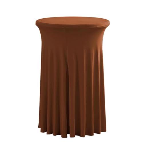 ABZDUNG Runde Cocktail-Tischdecken, Spandex-Cocktail-Tischdecke, Cocktail-Tischdecke, Bistro-Tischdecke, Hochzeitstischrock for Partys, Bars, Hochzeiten(Marrone Chiaro,80x110cm) von ABZDUNG