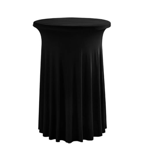 ABZDUNG Runde Cocktail-Tischdecken, Spandex-Cocktail-Tischdecke, Cocktail-Tischdecke, Bistro-Tischdecke, Hochzeitstischrock for Partys, Bars, Hochzeiten(Nero,80x110cm) von ABZDUNG