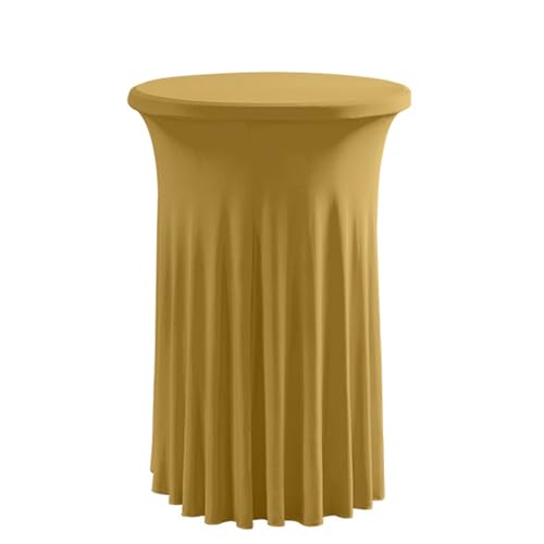 ABZDUNG Runde Cocktail-Tischdecken, Spandex-Cocktail-Tischdecke, Cocktail-Tischdecke, Bistro-Tischdecke, Hochzeitstischrock for Partys, Bars, Hochzeiten(ORO,60x110cm) von ABZDUNG