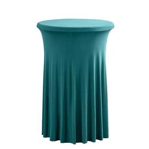ABZDUNG Runde Cocktail-Tischdecken, Spandex-Cocktail-Tischdecke, Cocktail-Tischdecke, Bistro-Tischdecke, Hochzeitstischrock for Partys, Bars, Hochzeiten(Turchese,60x110cm) von ABZDUNG
