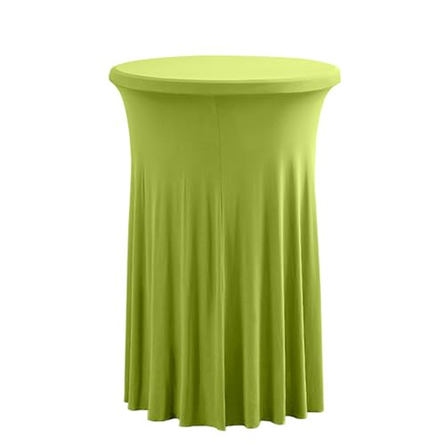 ABZDUNG Runde Cocktail-Tischdecken, Spandex-Cocktail-Tischdecke, Cocktail-Tischdecke, Bistro-Tischdecke, Hochzeitstischrock for Partys, Bars, Hochzeiten(Verde Erba,60x110cm) von ABZDUNG