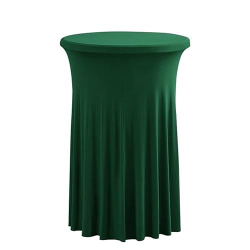ABZDUNG Runde Cocktail-Tischdecken, Spandex-Cocktail-Tischdecke, Cocktail-Tischdecke, Bistro-Tischdecke, Hochzeitstischrock for Partys, Bars, Hochzeiten(Verde Scuro,80x110cm) von ABZDUNG