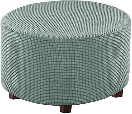ABZDUNG Runder Ottomanenbezug, Runder Fußhockerbezug, Samt-Ottomanenbezug, Pouf-Fußhockerbezug, Stretch-Fußhockerbezug(Fagiolo Verde,XXL) von ABZDUNG